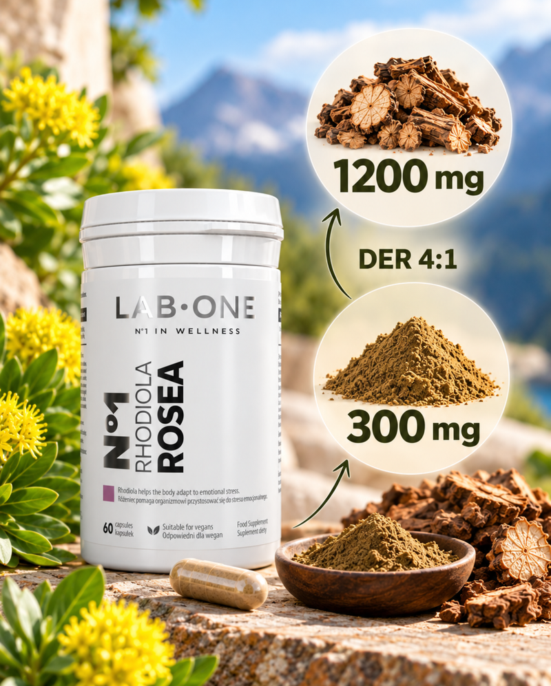 300 mg extraktu z Rhodiola rosea v 1 kapsli